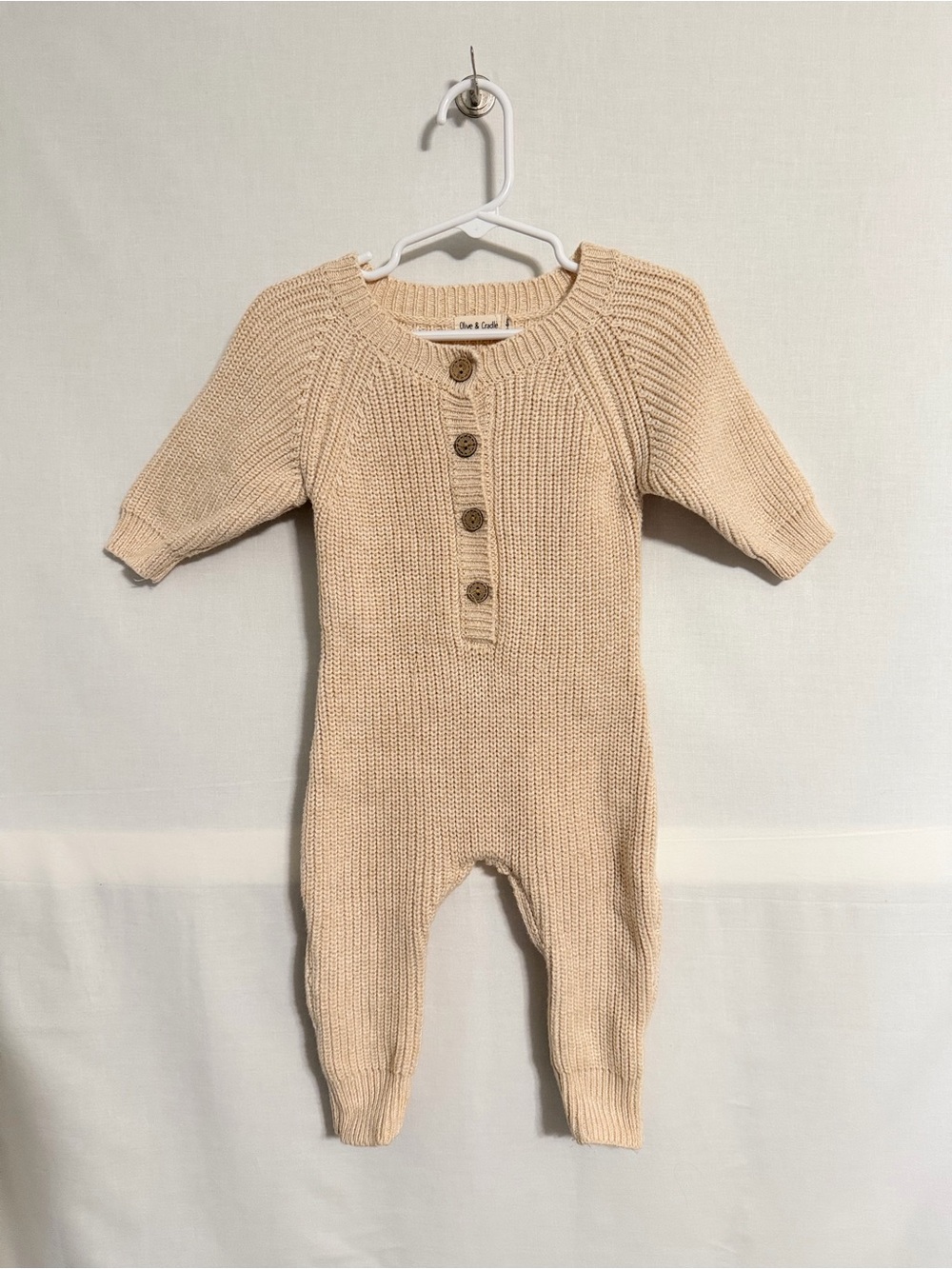 Olive & cradle 3/6 knit romper